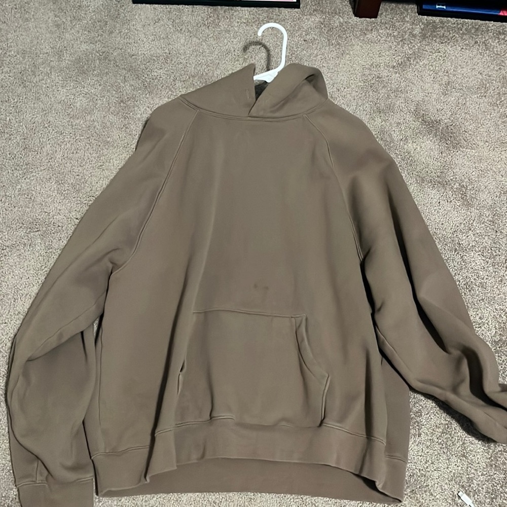 Fear of god essentials navy green sweatshirt